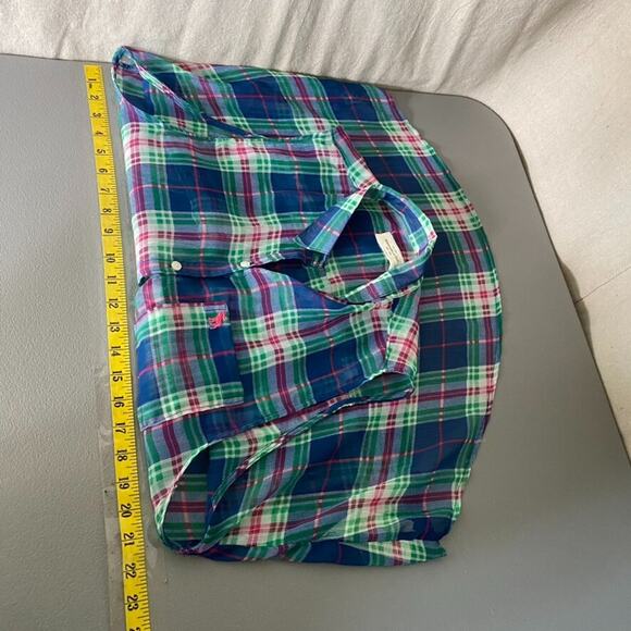 Y2K Abercrombie & Fitch Womens Sleeveless Button Up Top Size L Preppy Moose Logo - Picture 6 of 8